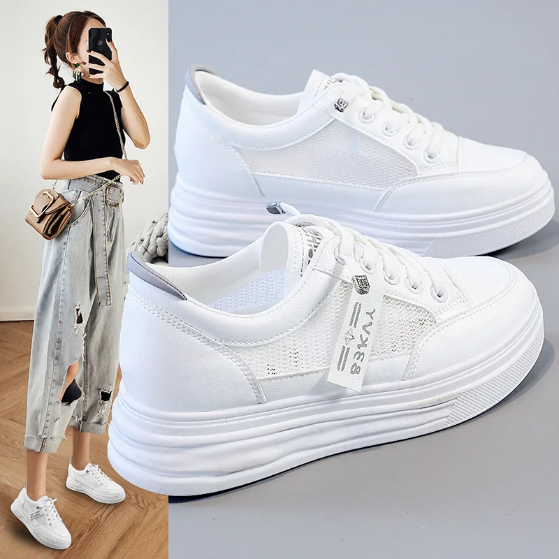 

Heightening dad shoes 2022 new mesh shoes breathable mesh thick bottom sports casual white shoes women shoes