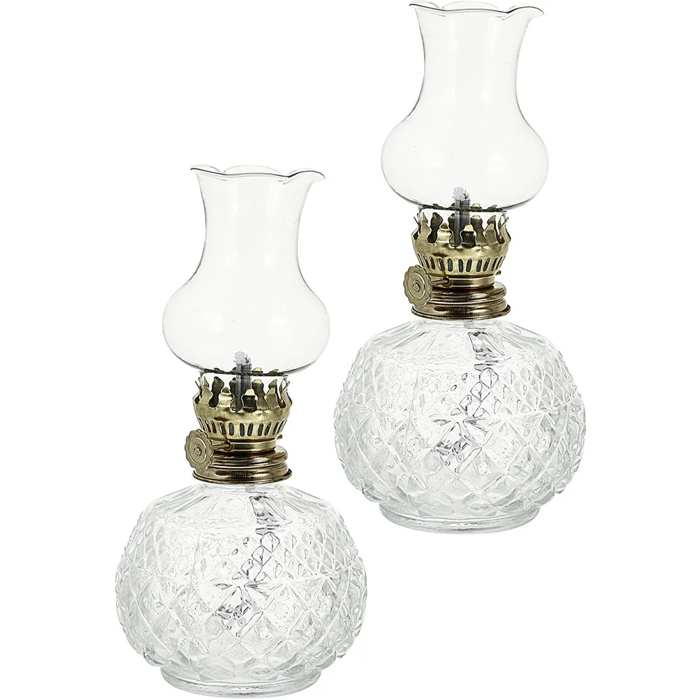 

Lamp Kerosene Oil Vintage Glass Lantern Lamps Clear Retro Chamber Rustic Light Home Small Lighting Tabletop Decor Indoor