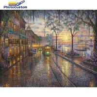 photocustom picture by number rain landscape kits for adults painting by number drawing on canvas handpainted gift home decorati