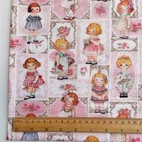 50x110cm tomato soup doll pink court rose cotton fabric patchwork tissue kid home textile sewing doll dress lolita