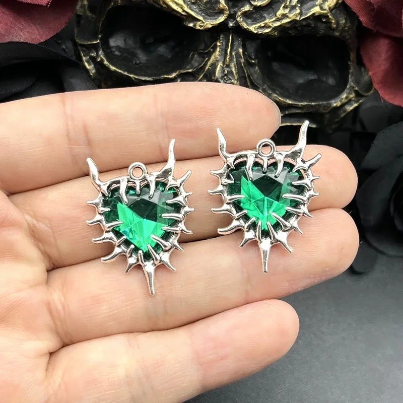 4 шт. подвески ZBOZWEI готические сердечки с шипами