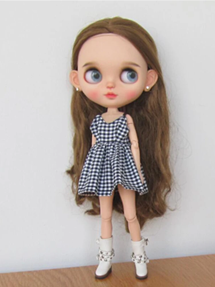 D05-P239 детская игрушка 1/6 Блит ob24 ob27 azone19 шарнирная кукла BJD одежда клетчатое платье