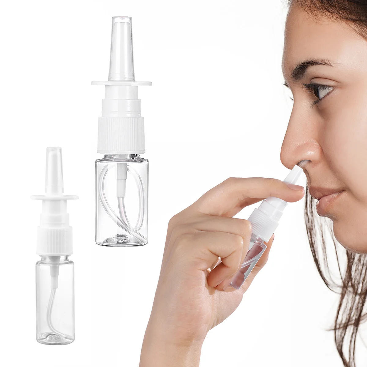 

10Pcs Clear Bottles Plastic Nasal Spray Bottle Refillable Bottle