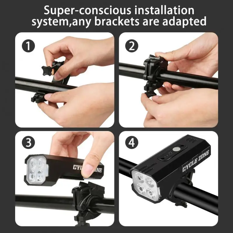 Фсветильник светодиодный велосипедный передний с зарядкой от USB 2000 лм 5200 мАч |