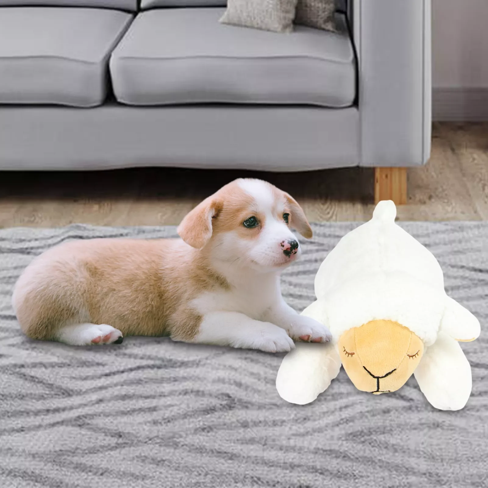 

2023NEW Cute Heartbeat Puppy Behavioral Training Toy Plush Pet Comfortable Snuggle Sleep Dog Heartbeat Pet Heartbeat Toy For Anx