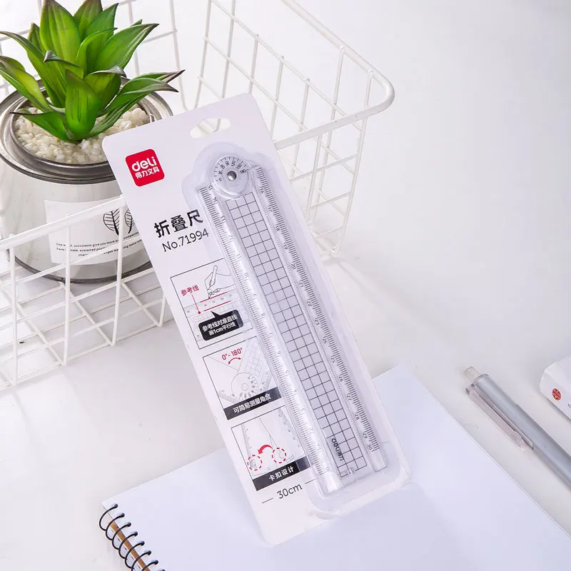 Складная линейка Deli 30 см многофункциональные Школьные Аксессуары измерительная