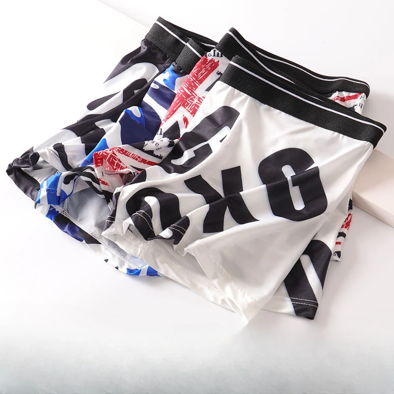 

Ice Silk Men's Underwear Summer Sexy Ultra Thin Breathable Youth Korean Edition Ice Silk Men's Underwear Flat Corner Pants