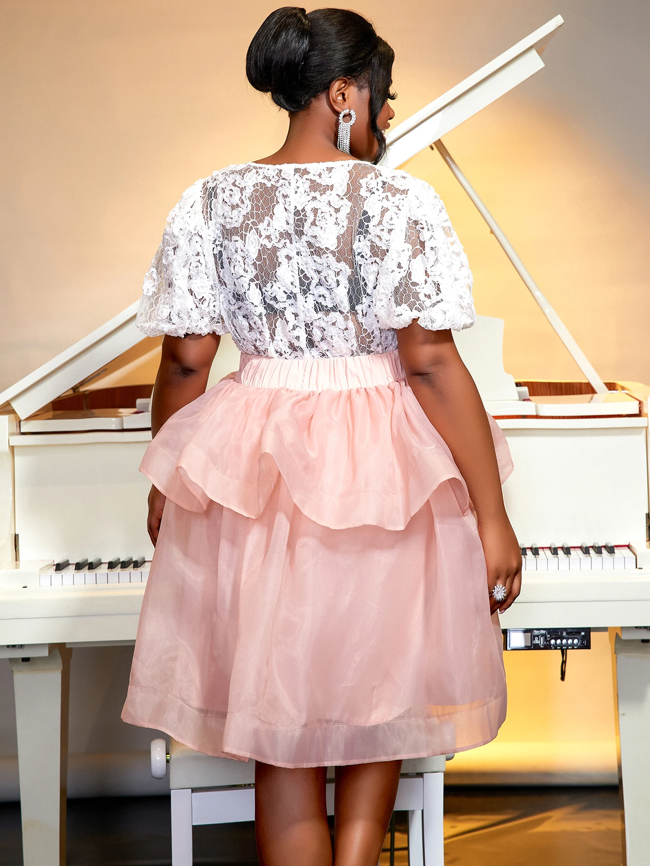 Новинка 2024 летний женский комплект AOMEI кружевное розовое платье милое на день