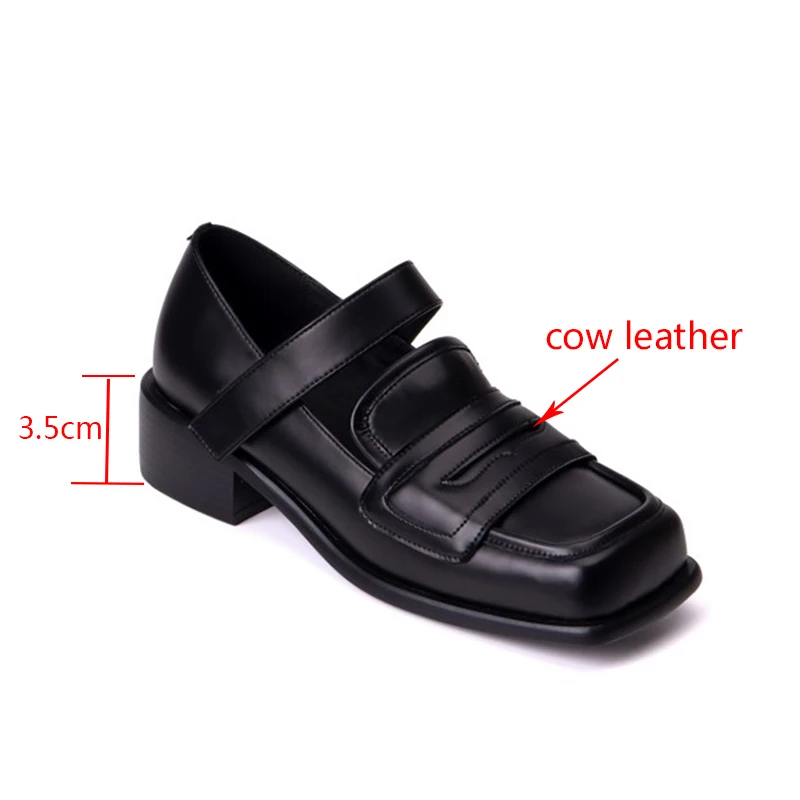 Cialisa Vintage Loafer Women Shoes 2023 Spring New Platform Square Toe Genuine Leather Concise Handmade Low Heels Footwear Green