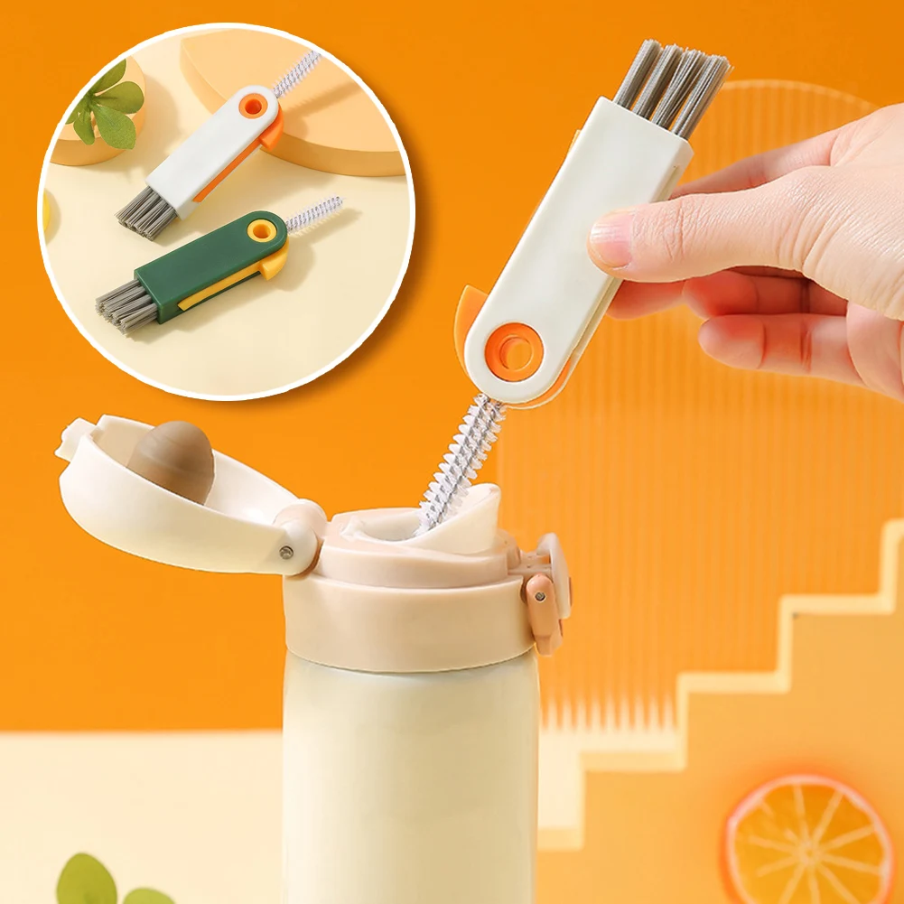 

Three-in-one Cup Cover Cleaning Brush Household Kitchen Multifunctional Folding Mini All-around Creative Cleaning Brush Tool