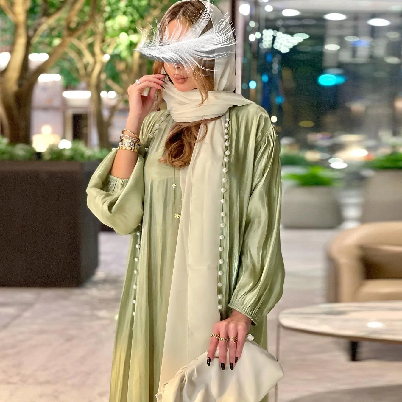 Morocco Caftan Muslim Abaya Women Dress 2 Piece Set Abayas Gowns Dubai Arabic Silk Satin Kimono Cardigan Robe Outwear Autumn