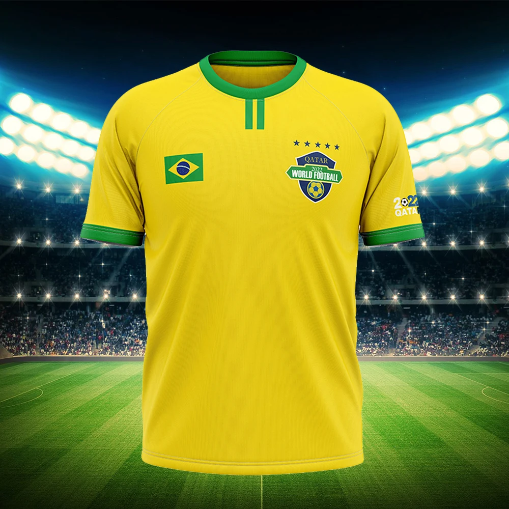 

Fashion Men T-shirts Brazil Football Jersey Oversized T Shirt for Men Brand Man Tshirt Football Team Shir Casual Streetwear Top