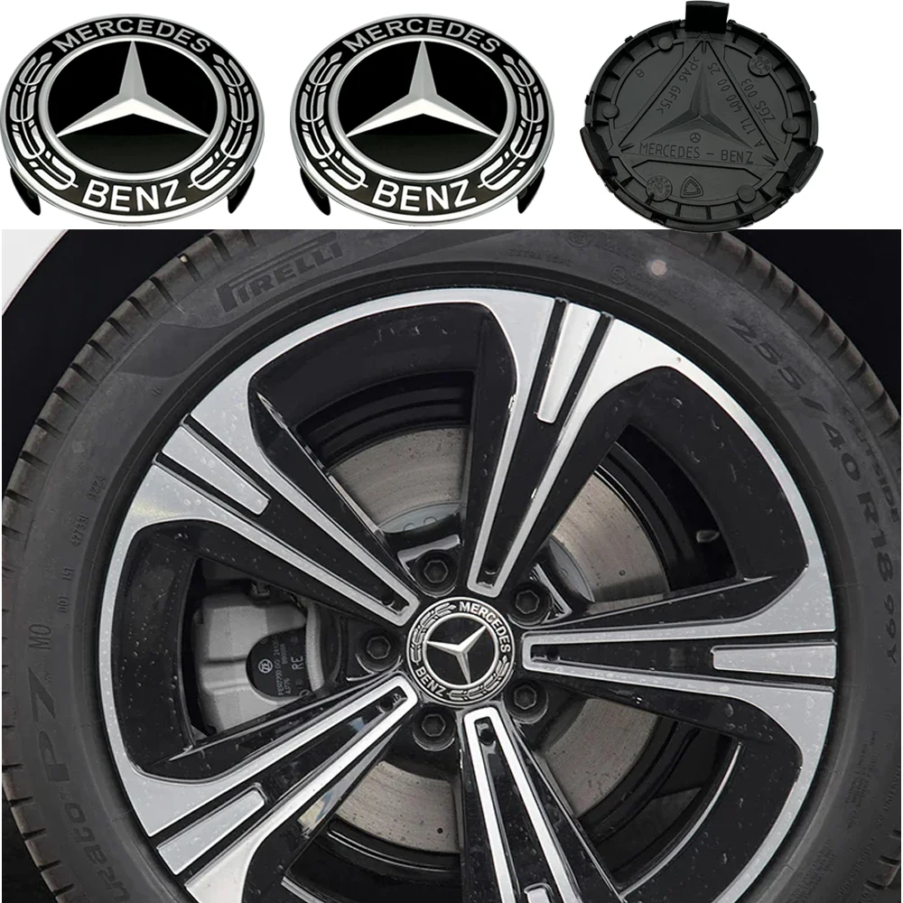 4 шт. 75 мм черные колпаки для центров колес автомобиля ступиц Mercedes Benz W176 W177 W204 W205 W212