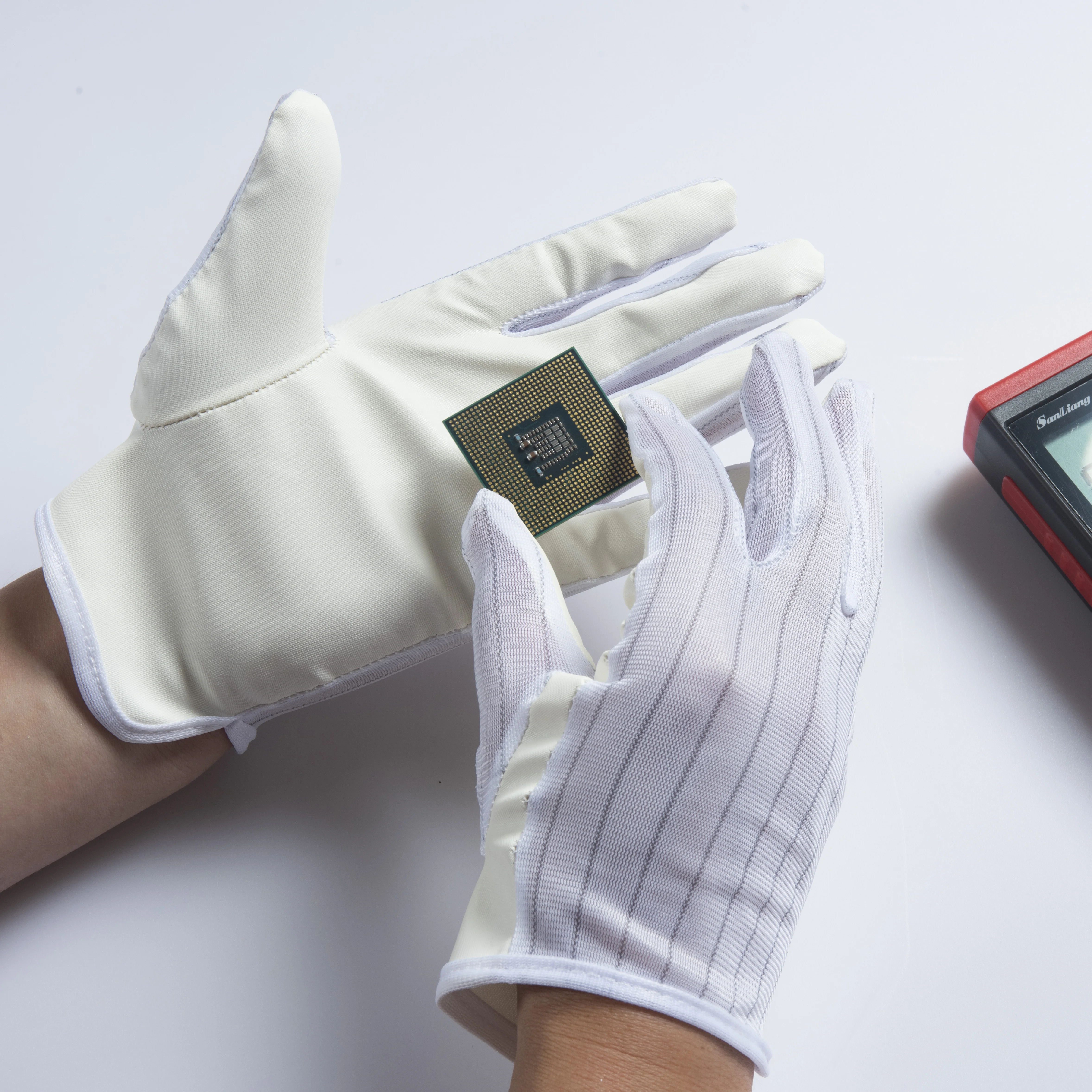 Желтая Антистатическая перчатка из полиуретана с полиуретановым покрытием и