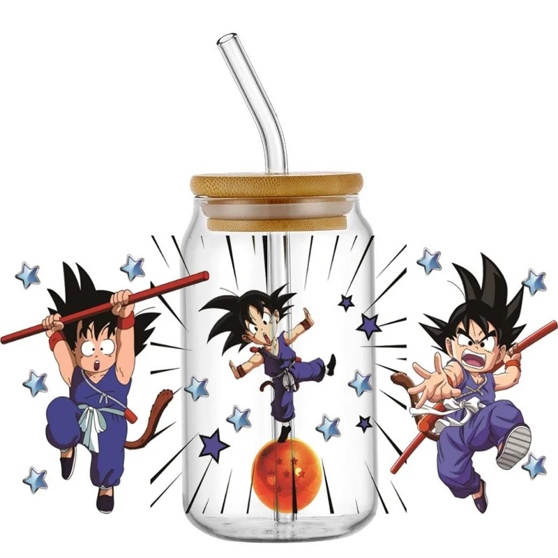 Фото Наклейка для стаканов с рисунком Dragon Ball, 16 унций, УФ-печать, водонепроницаемая, для самостоятельного нанесения, для стеклянных стаканов Libbey, декор для дома №4