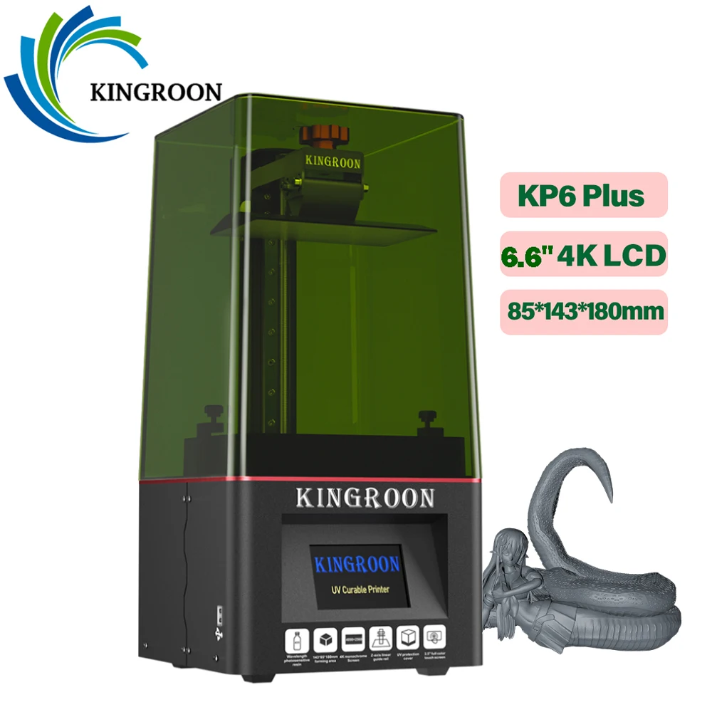 Online طابعة KINGROON LCD ثلاثية الأبعاد KP6 PLUS 6.6 بوصة 4K أحادية اللون SLA UV طابعة عالية السرعة ثلاثية الأبعاد طابعة KP6 PLUS SLA ثلاثية الأبعاد