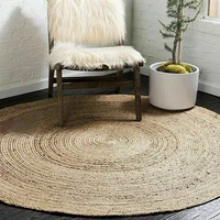 rug 100 natural jute braided style round rug reversible modern rustic look rug