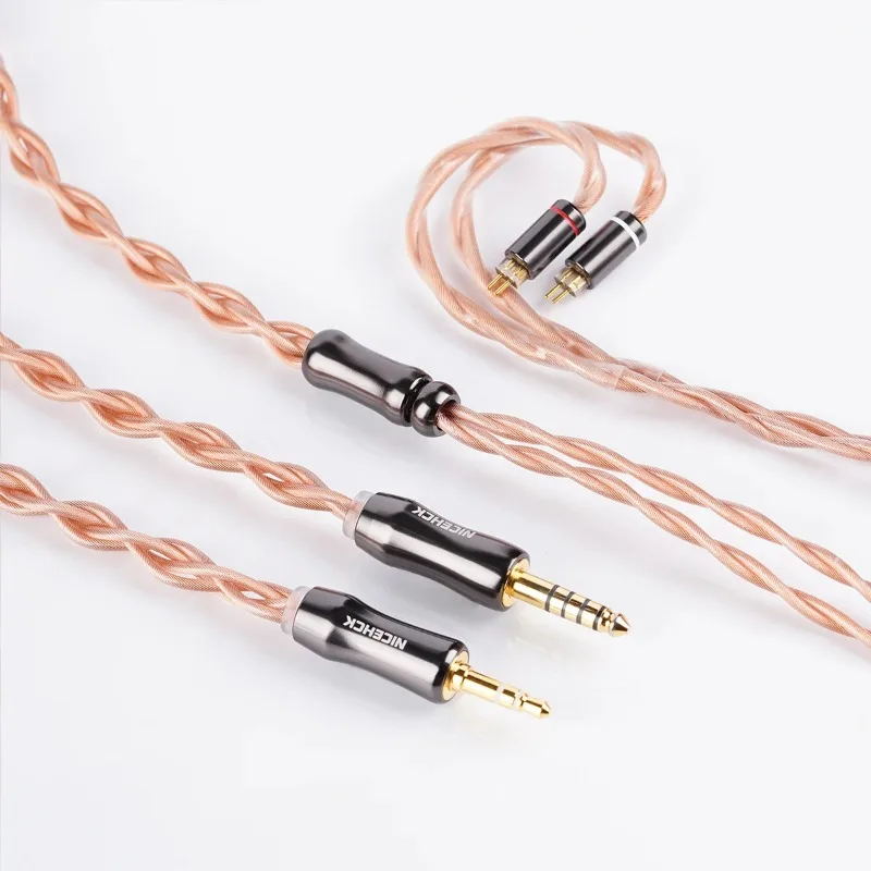 Фото Кабель NICEHCK Fall IEM Upgrade Cable 18.6 AWG, двухслойный коаксиальный, из ультрачистой монокристаллической меди, с позолоченным разъемом OFC 4.4 мм, 2-контактный №5