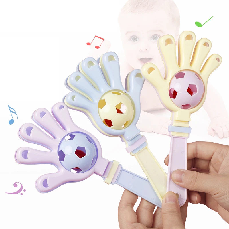 

2pcs Hand Rattle Musical Instrument Toy Clap Hand Baby Rattles Grip Training Toy Hand-held Educational Toys 0-12 Months 2-3years