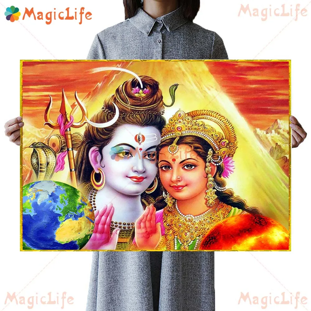 Shiva Family Parvati Hinduism Religion Hanuman Prints Wall Pictures For Living Room Poster Wall Art Canvas Painting Unframed (art.: 3920d1e397fc8) - 3920d1e397fc8