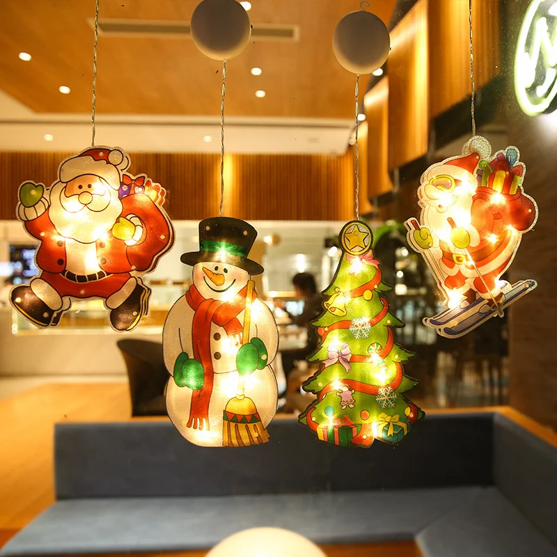 

2022 new led Christmas sucker lights decoration lights Santa Claus room window Christmas tree decoration holiday lights string