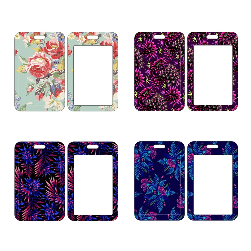 

Flowers Pattern ID Card Holder Office Worker Card Case Travel Bank Bus Card Case Gifts Cards Protectors
