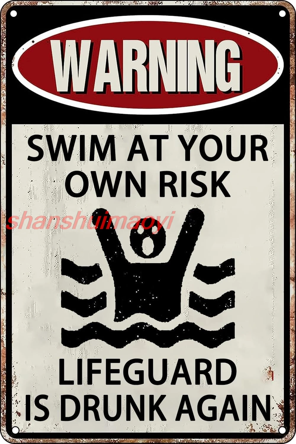 Металлическая вывеска MAI &quotSwim at Your Own Risk&quot