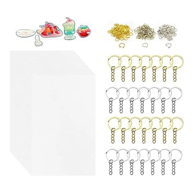 

Shrinky Dink Keychain Kit Creative Craft DIY Classroom Homemade Shrinky Dink Sheets For Christmas Mother's Day Durable