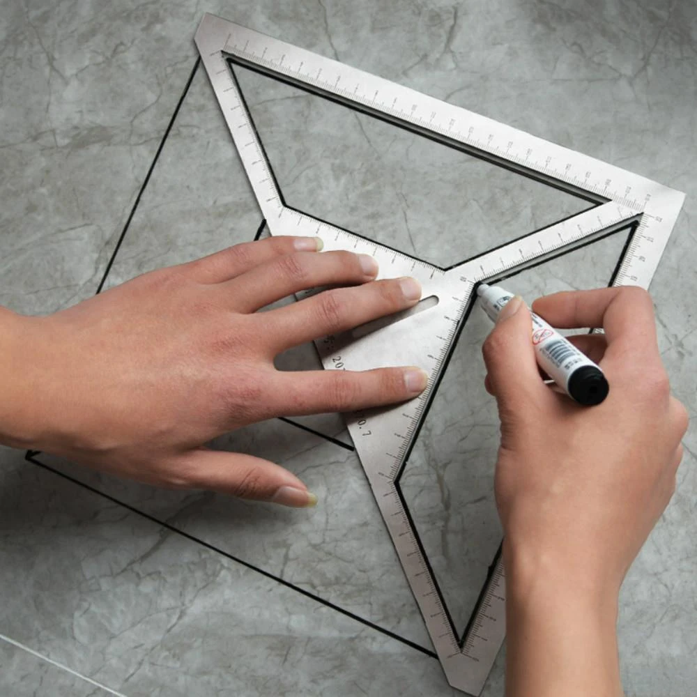 

Drain Locator Stainless Steel Tile Triangle Ruler Floor Drain Patterns Design Positioning Ruler Bricklayer Measuring Tools