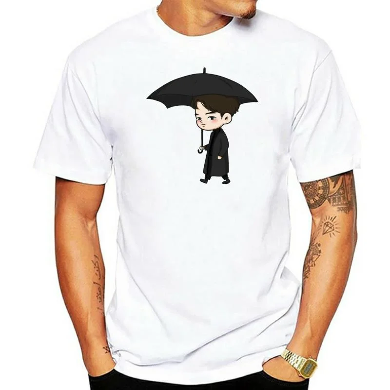 

Camiseta de manga corta para hombre, camisa de Anime K Drama, paraguas coreano, informal, novedad, Blanca