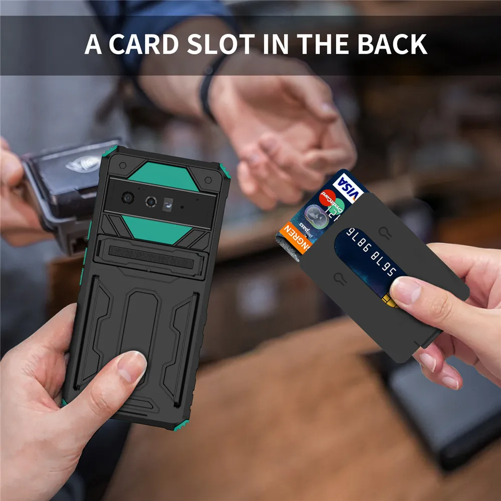 

Pixel 6 Case for Google Pixel 6 Case Pixel 6 Pro Heavy Duty Kickstand Card Slot Armor Phone Cover for Pixel 6 Pixel6 6pro Coque