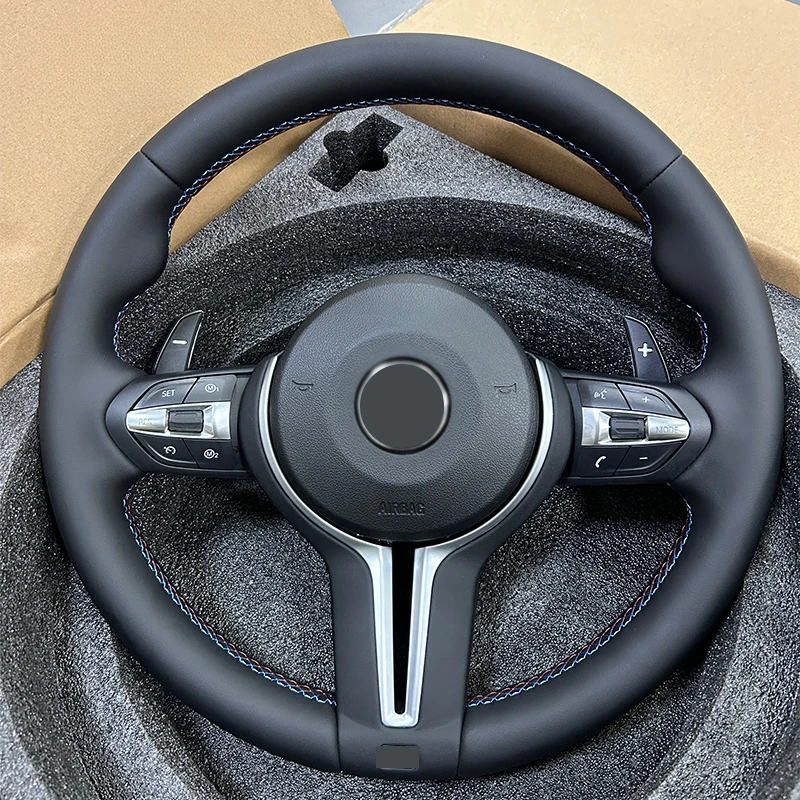 

Кожаное рулевое колесо M Performance для BMW F30, F32, F10, F20, F07, F01, E46, E60, E90, M3, M4, M5, M7, заднее рулевое колесо из углеродного волокна