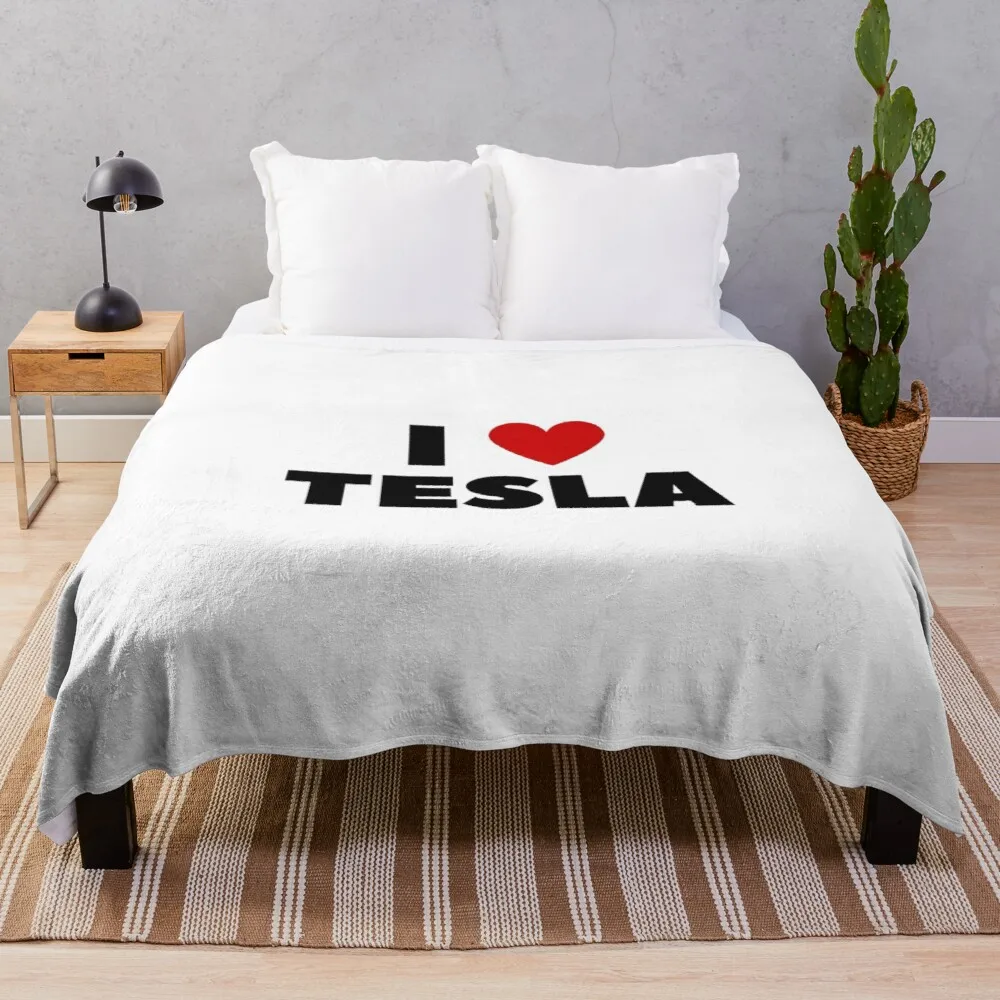 I Love Tesla Throw Blanket Comfort Recieving Blankets Extra Large Throw Blanket