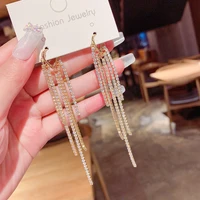2022 europe and the united states exaggerated long full diamond earrings for women fashion jewelry design personalized earrings