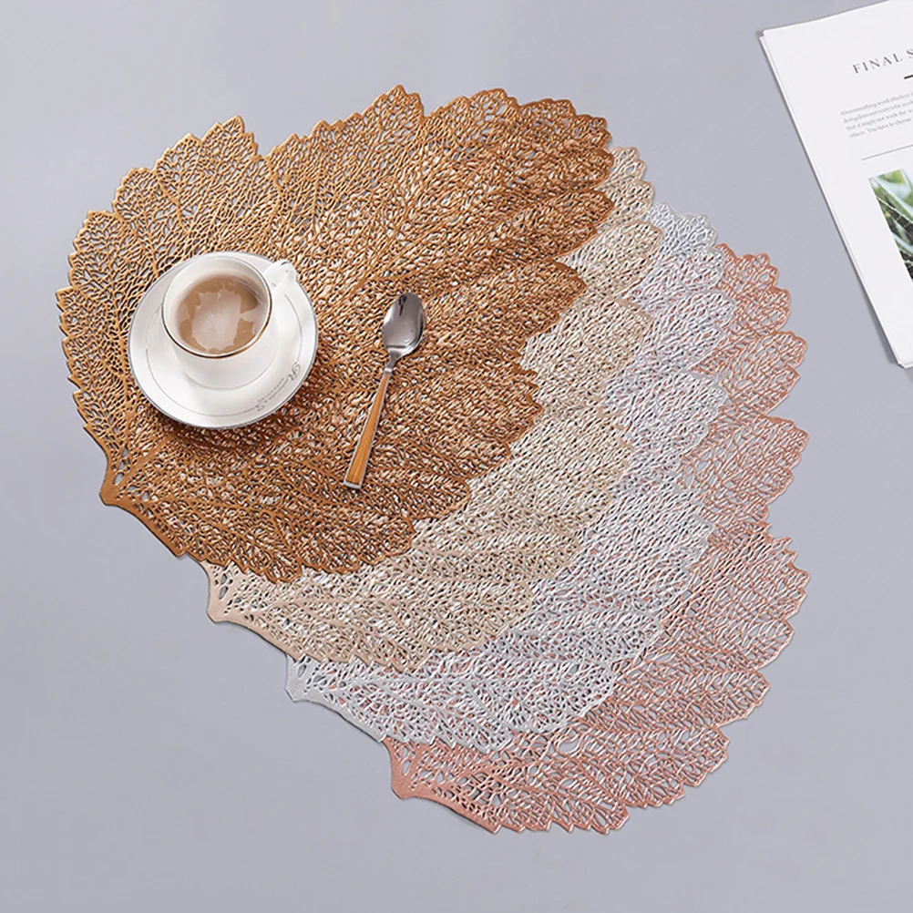 

4PCS Cup Mat Maple Leaf Table Mat for Coffee Shop Office Kitchen