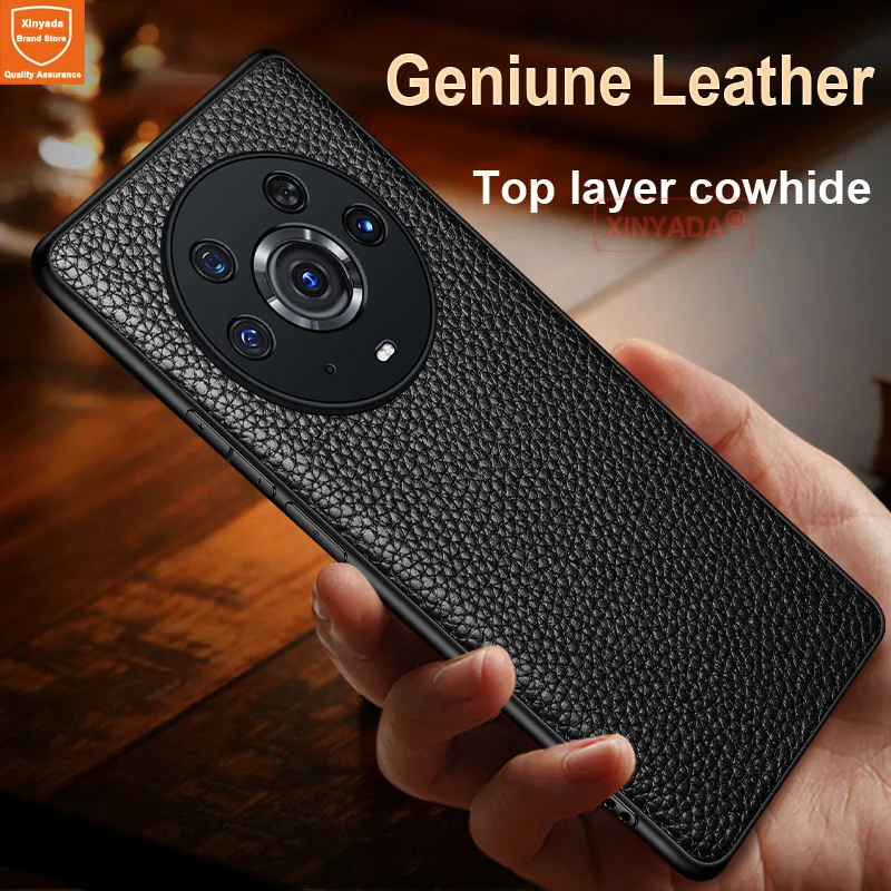 

Luxury Geniune Leather Phone Case For Huawei Honor Magic 3 Pro Plus Cowhide Case For Honor Magic 3 Pro Back Cover Bumper Funda