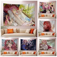 bandai anime demon slayer mitsuri kanroji hanging bohemian tapestry for living room home dorm decor japanese tapestry
