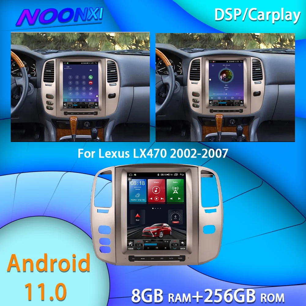 For Lexus LX470/Toyota Land Cruiser LC100 2002-2007All In One Car Tesla Screen Audio Intelligent System Radio 2Din Video Players
