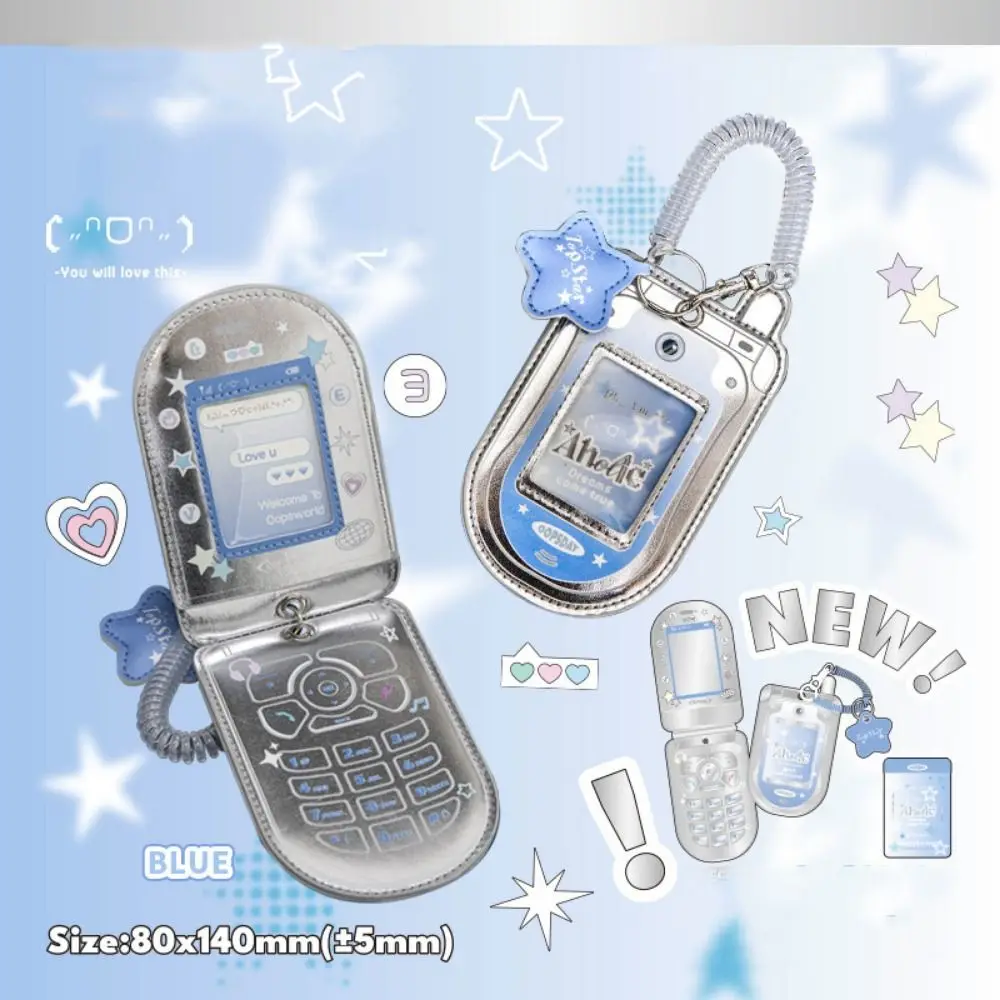 

Держатель для фотокарт из кожи синего/розового цвета