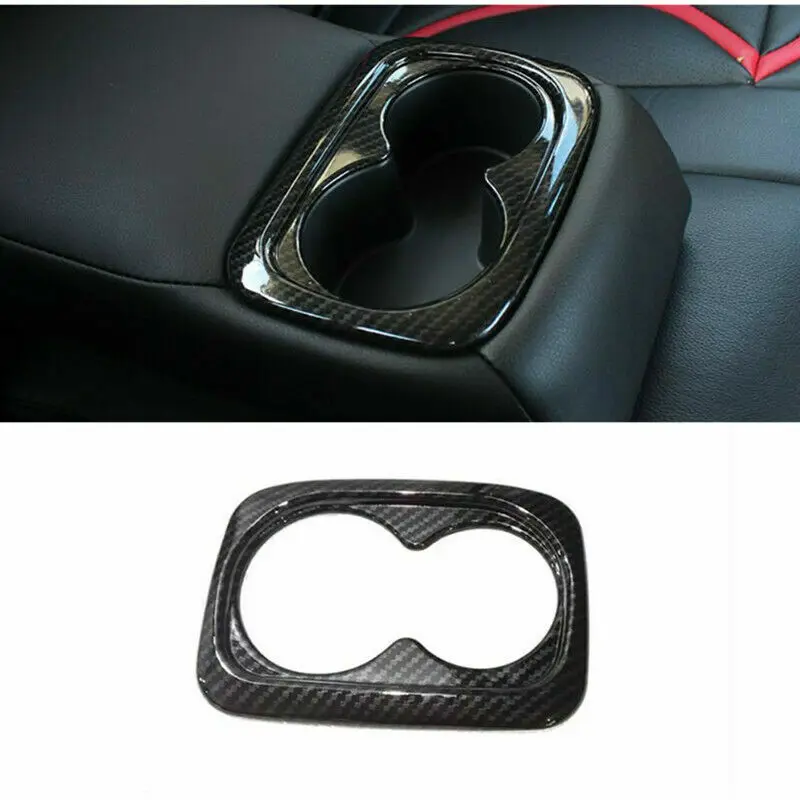 

Carbon Fiber ABS Car Rear Seat Water Cup Holder Cover Trim for Honda Civic 2016-2021 10th Gen