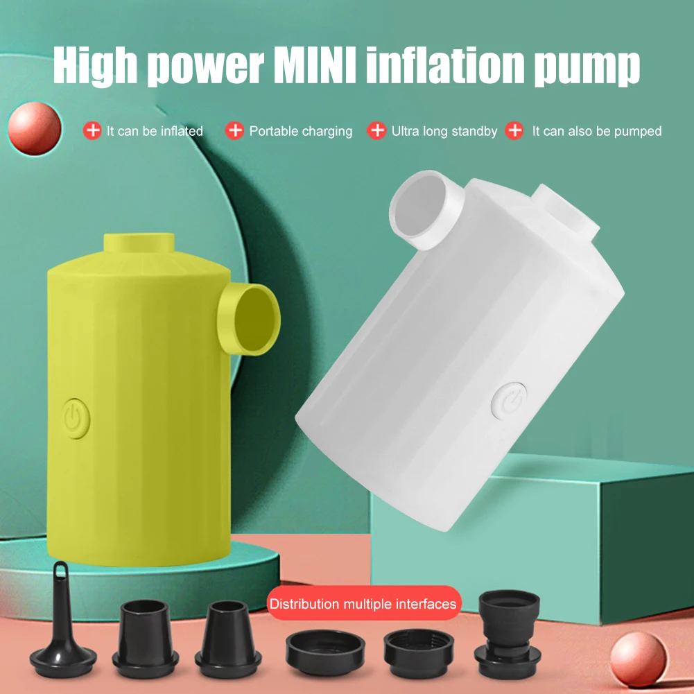 

Portable Air Pump Electric Inflatable Compressor For Boat Mattress Pool Mini Inflator 3600mAh Rechargeable 6 Nozzles
