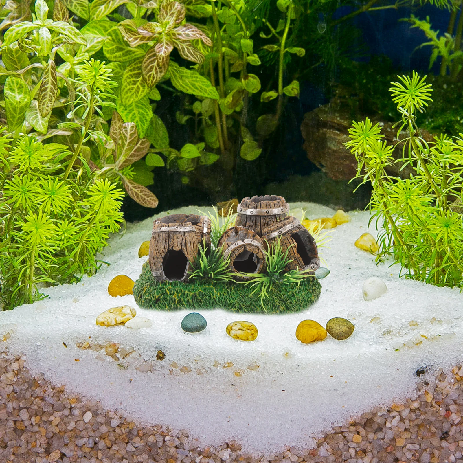 Рыбный домик для аквариума бочки украшения воздушный насос декоративная пещера