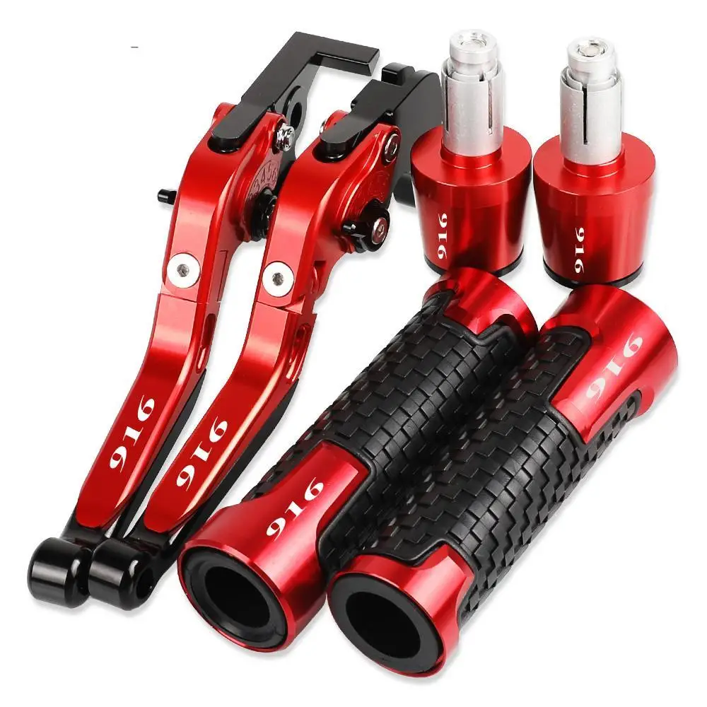 

For Ducati 916 916 SPS UP TO 1998 Accessories CNC Folding Extendable Brake Clutch Levers Handlebar Hand Grips ends