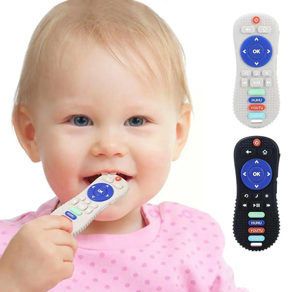 Soft Silicone Baby Teething Toys Pressable Remote Control, Remote Control Game Controller Teething Toy For Babies 6-12 Mont Z2d4