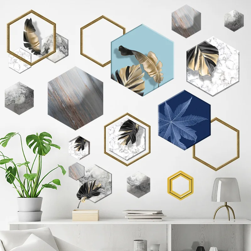 Фоторамка Шестигранная Настенная Наклейка цветок декоративный виниловый постер