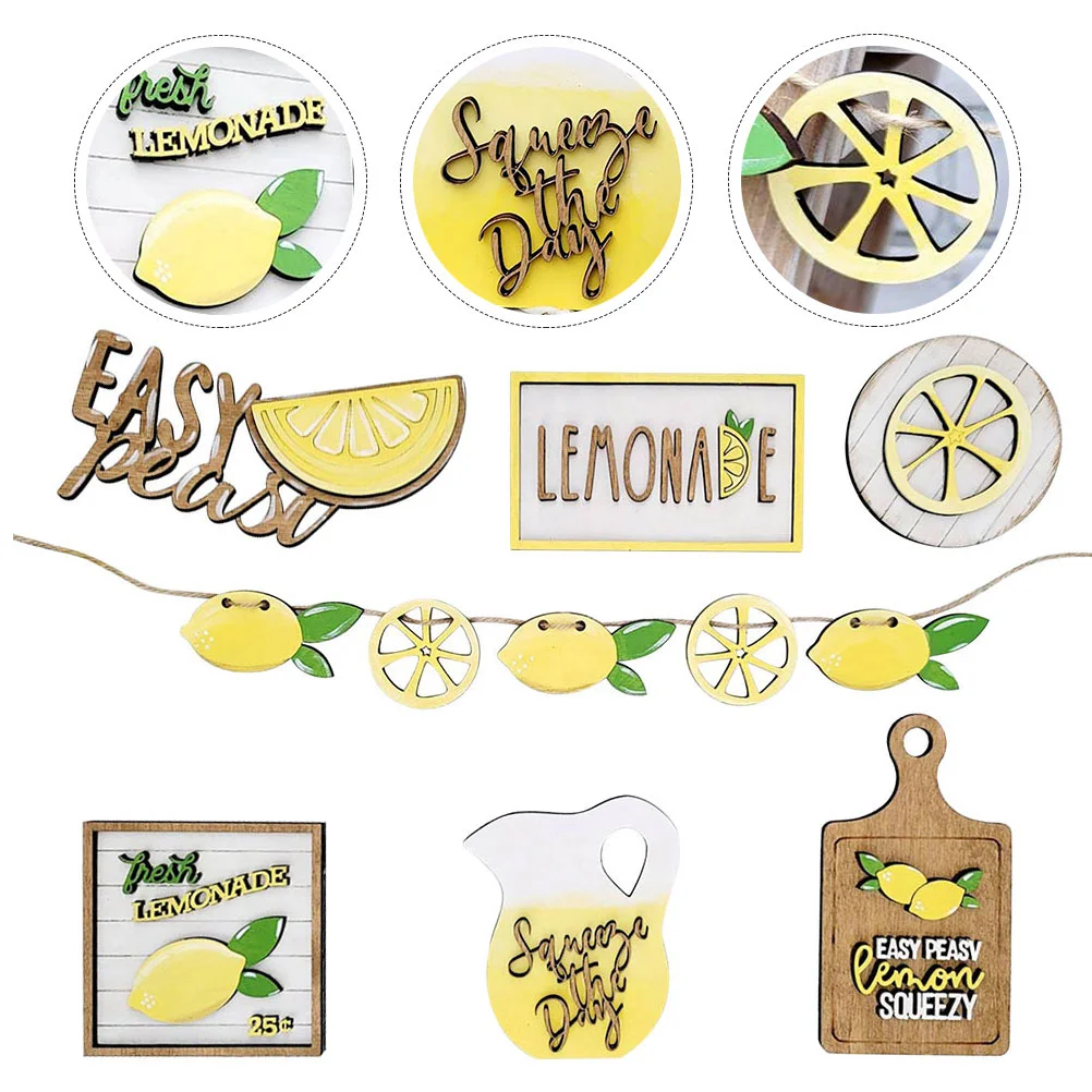 

Lemon Decor Tray Tiered Sign Summer Wood Farmhouse Kitchen Party Signs Wooden Home Decorations Themed Table Decoration Rustic