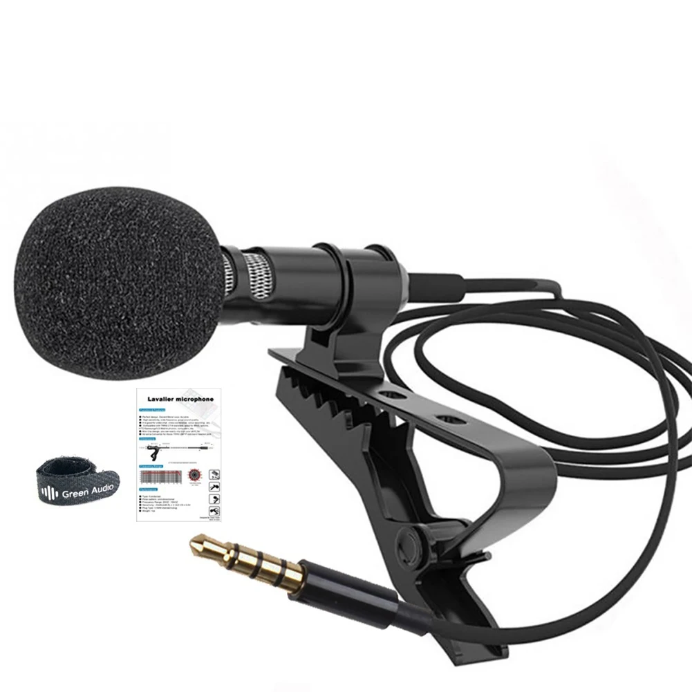 

Мини-петличный портативный микрофон с разъемом 3,5 мм, микрофоны с зажимом для галстука, микрофоны для записи со смартфона, ПК с зажимом на ла...