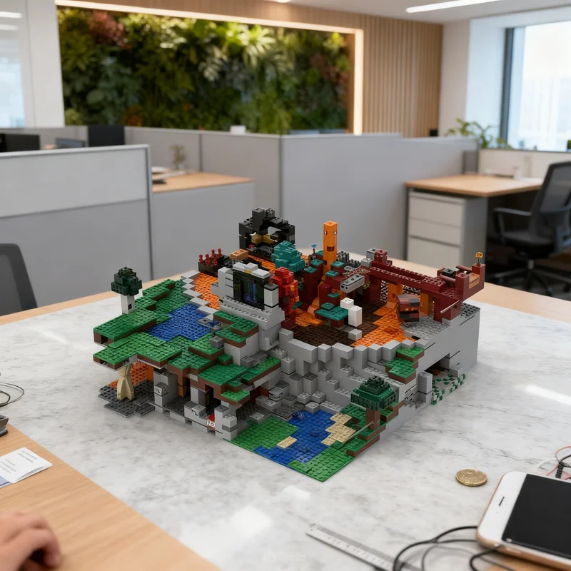 Фото 3244 детали MOC UCS My World: Диорама My World, конструктор, игрушки, строительные блоки, рождественские подарки, подарки на день рождения, креативный набор для сборки своими руками №1