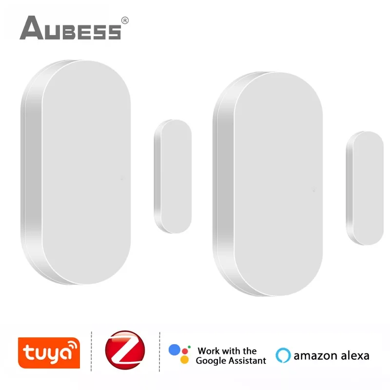 

Магнитный датчик окон и дверей Tuya ZigBee 3,0, дистанционное управление через приложение, работает с Alexa Google Home