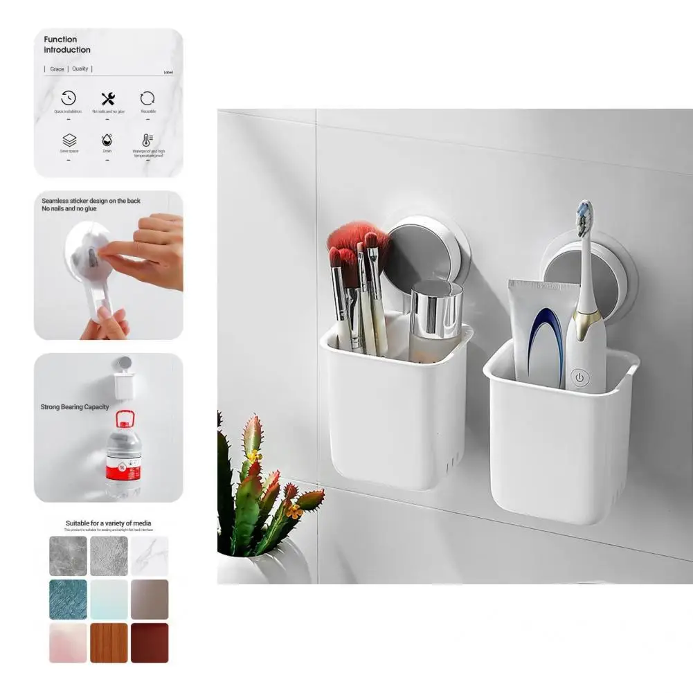 

Convenient Practical PP Shower Caddy Bathroom Holder Lightweight Toothbrush Holder Powerful for Kitchen
